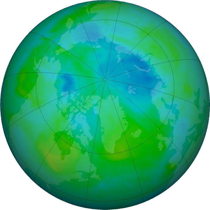 Arctic ozone map for 21 August 2011